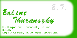 balint thuranszky business card
